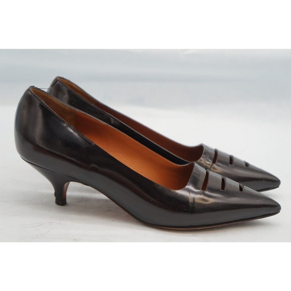 CELINE BLACK POINTY PUMP LEATHER SHOES SIZE 36 - Picture 4 of 14